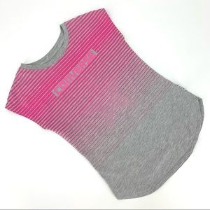 2/$25 Converse Girl's Peralescent Lenticular Pink & Grey Sleeveless Tee, Medium